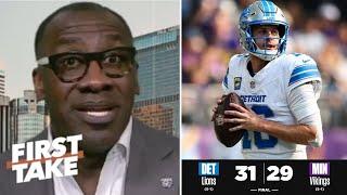 FIRST TAKE| Lions look Super Bowl ready! - Shannon on Jared Goff end Vikings' unbeaten streak, 31-29