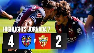 J7 Hightlights del partido Levante UD 4-2 UD Almería | LaLiga Hypermotion 2024/25