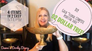 DIY~ $2 DOLLAR TREE | Floral "COMPOTE" Pedestal VASE | FORMAL