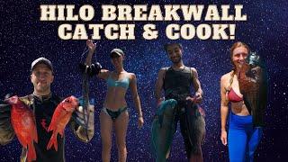 Spearfishing Hilo Breakwater || Uhu Catch and Cook! Uhu nuggets and Kimi Werner Cerviche recipe!