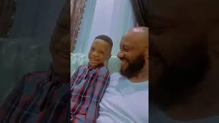 Chilling with my son, Zane Yul-Edochie. Such a smart kid.