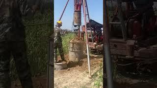 Outdoor well drilling - piling site