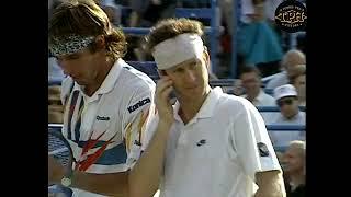 Here is the fourth set of the semifinal at the 1992 Us Open between Stich/McEnroe and Grabb/Reneberg