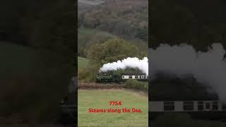 Pannier tank 7754 steams away from Glyndyfrdwy. 2nd November 2024