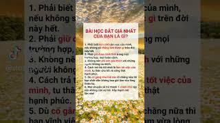 Bài học đắt giá nhất của bạn là gì #bahadi #xuhuong