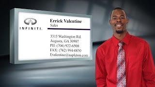 Errick Valentine at Napleton Infiniti of Augusta