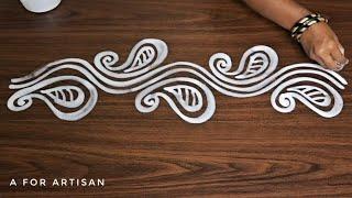 Easy Doorside Alpona Designs / Laxmi Puja Jhoti Chita Design / How to draw Alpona / Easy Rangoli 
