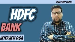 HDFC Bank Interview Questions And Answers