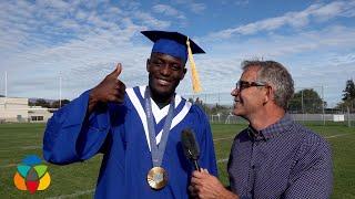 Olympic champion Jerome Blake brings his gold medal home to RSS