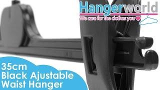 HANGERWORLD - Black Plastic Waistband Clip Hanger - 35cm
