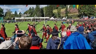 The arrival of the Lonach Men 2024; the Lonach Gathering.