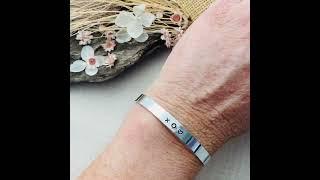 Hand stamped, personalised cuff bracelet - KISS, HUG, LOVE