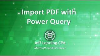 Import PDF to Excel with Power Query