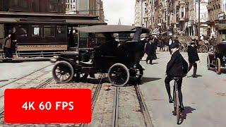 [4k, 60 fps] San Francisco, a Trip down Market Street, April 14, 1906