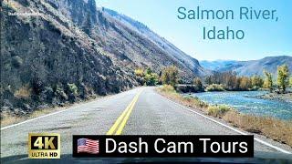  Driving along Salmon River, Idaho 4K Scenic Drive. Road Trip Idea