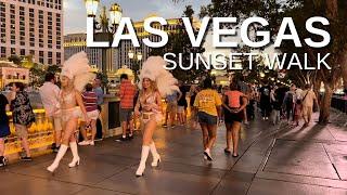 LAS VEGAS Walking Tour [4K] - LAS VEGAS STRIP - Sunset Walk