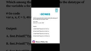 Golang MCQ DAY 1 : Data type