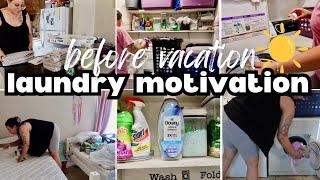 *NEW* BEFORE VACATION LAUNDRY MOTIVATION // ALL DAY LAUNDRY ROUTINE // WEEKLY LAUNDRY RESET 