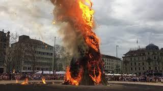 Sechseläuten 2018 when the Böögg explodes - Courtesy Cloudia Chen