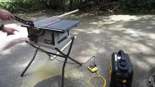 Dewalt DXGNI2200 inverter generator running a table saw