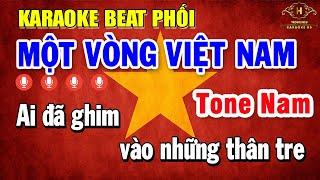 Một Vòng Việt Nam Karaoke Tone Nam ( D#m ) Beat Phối Chuyên Nghiệp | Trọng Hiếu