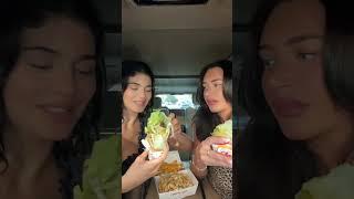 Kylie Jenner and BFF Stassie Karanikolaou eat In N Out in car