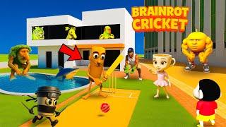 Shinchan, Franklin Built BIGGEST Cricket Stadium Playing Cricket with Brainrot Animals| GTA5 Telugu