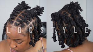 Barrel Twist + Rope Twist Style on Short Locs 