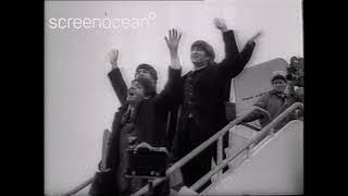 1960s Beatles mania as the band arrives home from tour