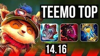 TEEMO vs ILLAOI (TOP) | 1500+ games, 50k DMG | EUW Master | 14.16