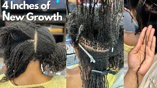 DIY Microlocs Retie Session #1 (4 In. of New Growth) | 4 point rotation