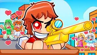 Becoming The BEST Sniper In Roblox Sniper Simulator With MY CRAZY FAN GIRLS...