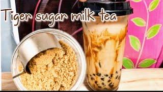 TIGER SUGAR,OKINAWA,BROWN SUGAR MILK TEA with pearls #Cherry's kitchen