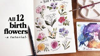 Do You Know Your Birth Flower? Learn to Paint Flowers with Watercolor