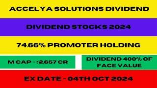 Accelya Solutions Dividend 2024, Accelya Solutions Share Latest News, Dividend Stocks 2024