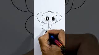 cute elephant drawing#easy drawing elephant#elephant draw step by step#online drawing#shorts