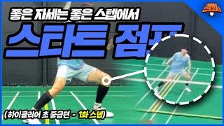 Badminton Lesson "Reduce Steps Using Start Jump" High-Clear Step