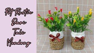 Cara Membuat Pot dari Tali Mendong dan Botol Bekas | DIY Pot Tali Mendong