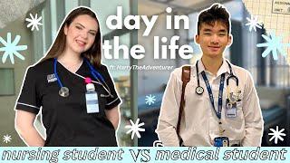 DAY IN THE LIFE: NURSING STUDENT VS MEDICAL STUDENT | ft. @HarryTheAdventurer