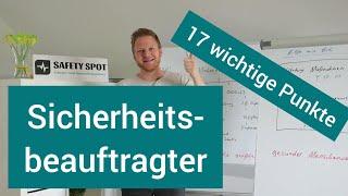 Sicherheitsbeauftragter- Aufgaben- 17 wichtige Punkte- Arbeits und Gesundheitsschutz