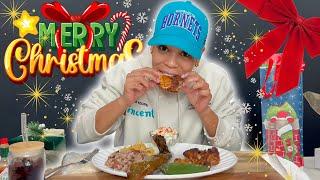 MERRY XMAS UNFILTERED FAMILY! PARTY FOOD MUKBANG