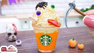 Amazing Miniature Starbucks Pumpkin Spice Frappucinno Recipe | ASMR Cooking Mini Food