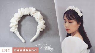 DIY White Scrunchies HEADBAND   Handmade Linen Hair Accessories | Hand Sewing | TUTORIAL