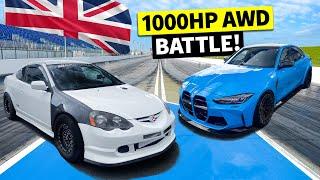 1030hp AWD Honda Integra DC5 Type R drag races 1000hp G80 BMW M3