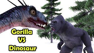 Animation Cartoon of Dinosaur VS Gorilla Fight