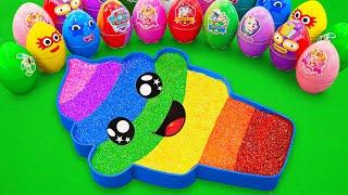 Satisfying ASMR | Making Rainbow Ice Cream Bathtub by Mixing SLIME in Rainbow Eggs CLAY Coloring