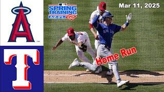 Los Angeles Angels vs Texas Rangers FULL GAME 03/11/25 | MLB Spring Training  2025