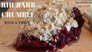 Easy RHUBARB CRUMBLE with berries (THE BEST RECIPE)