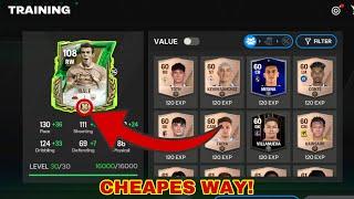 HOW TO  TRAIN PLAYERS TO MAX LEVEL 30 CHEAP AND FAST IN FC MOBILE 25!