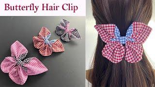  Diy Large Fabric Butterfly Hair Clip  | How to Make Fabric Butterfly | Grampo De Cabelo Borboleta